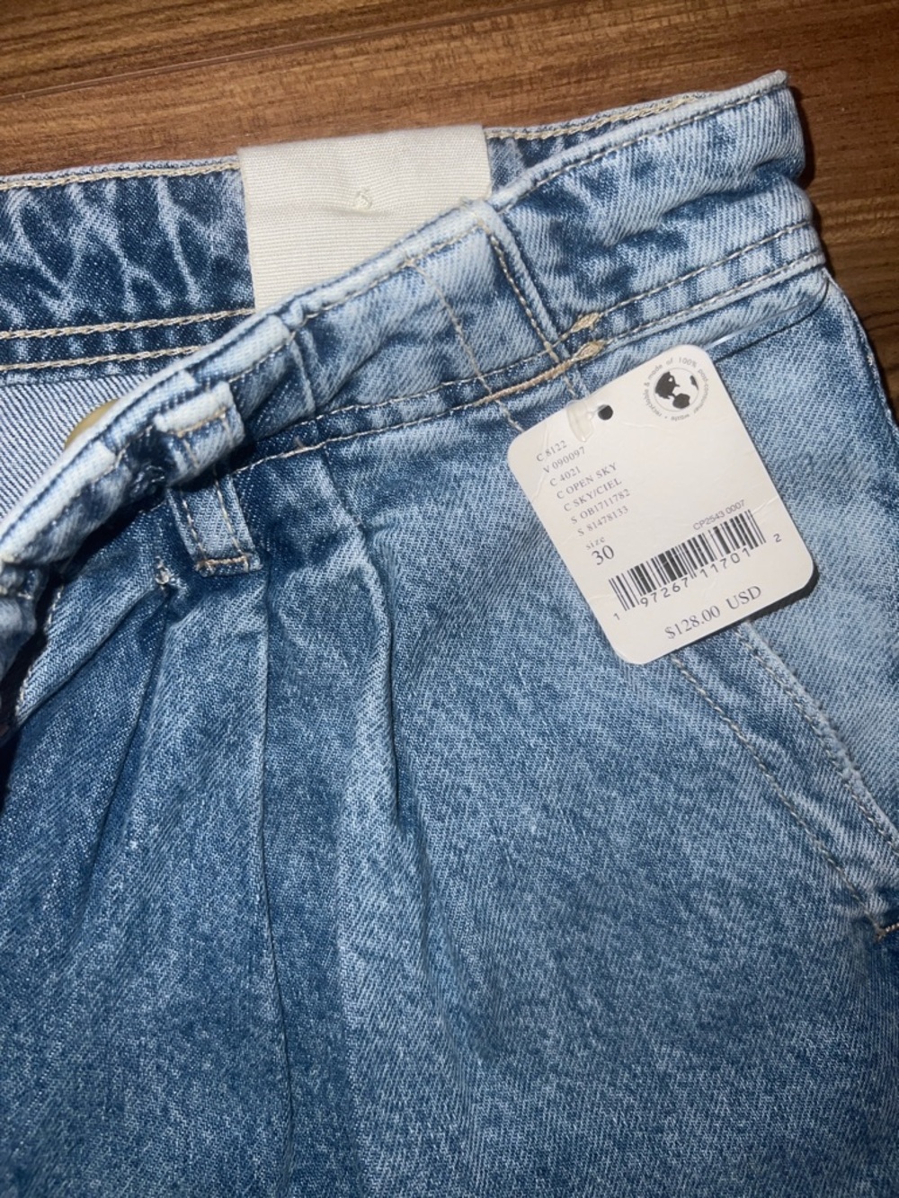 Free People Vintage Light Blue Wide-Leg Jeans - Picture 3 of 3